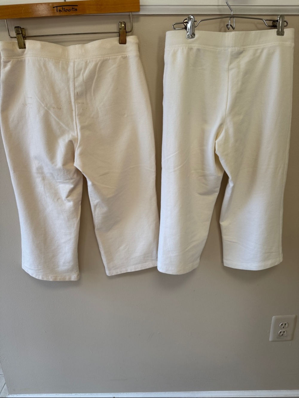 Bundle of two Cream Drawstring Crop & White Pull-On Crop Pants - Picture 2 of 10